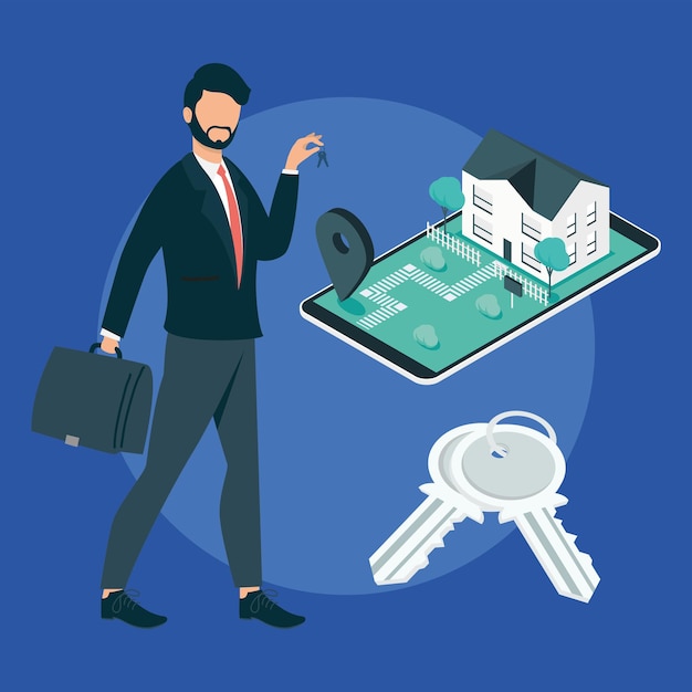 Free vector salesman agent of real estate