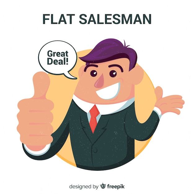 Salesman background in flat design