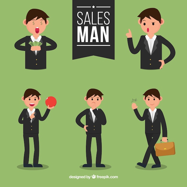 Salesman in different situations