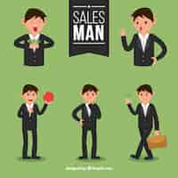 Free vector salesman in different situations