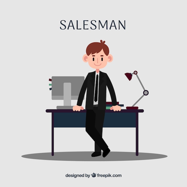 Salesman in office