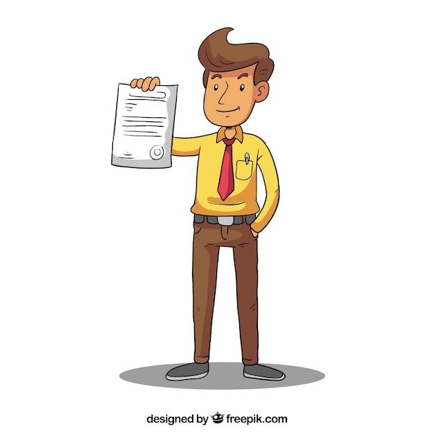 Free vector salesman showing contract