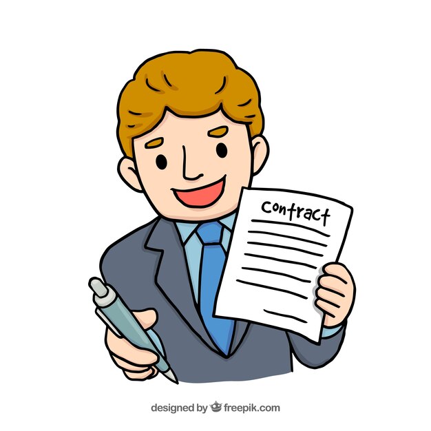 Salesman with contract
