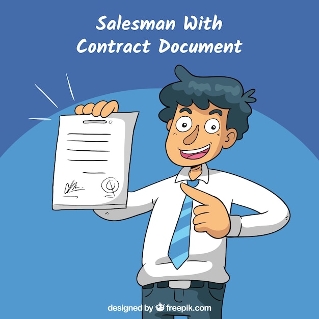 Salesman with contract