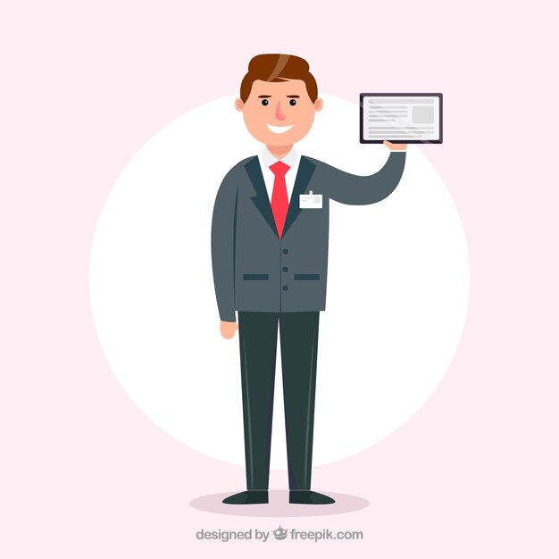 Salesman with id card