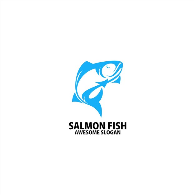 Salmon fish logo design colorful