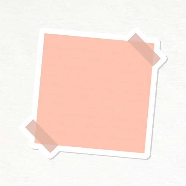 Free vector salmon pink dotted notepaper journal sticker vector