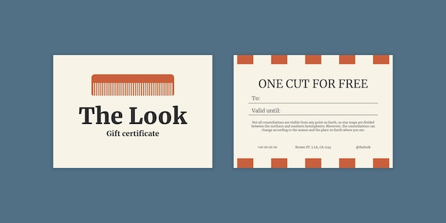 Free vector salon gift certificate template design