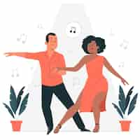 Vettore gratuito illustrazione del concetto di salsa di musica