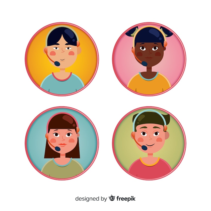 Free Vector sample of call center avatars in flat style