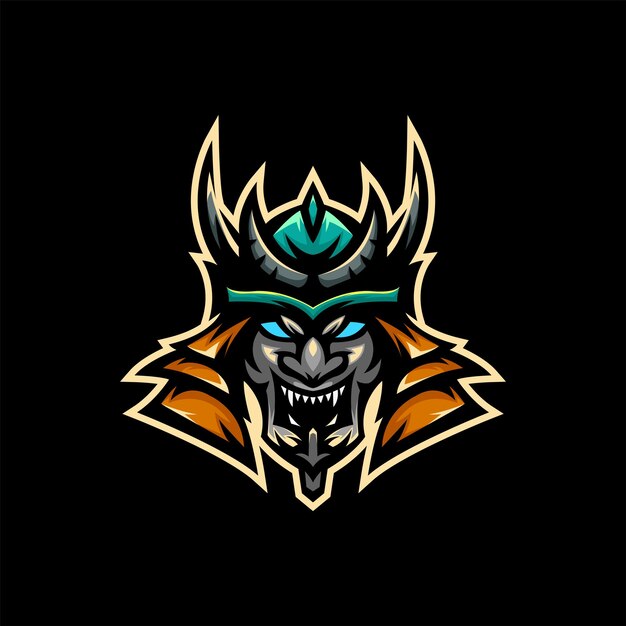 Samurai mascot illustration logo