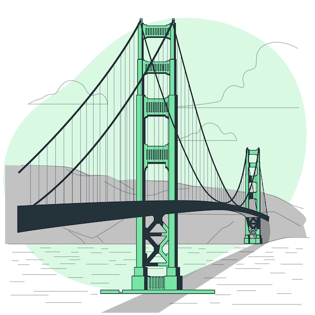 Free vector san francisco bridge concept illustration