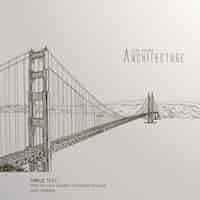 Free vector san francisco bridge hand drawn