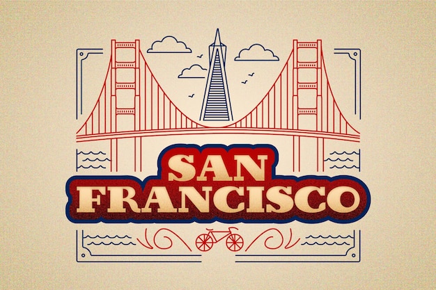 Free vector san francisco city lettering