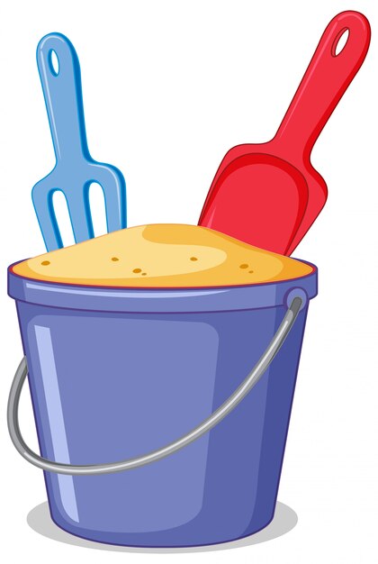 A sand bucket on white background