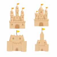 Free vector sand castles set