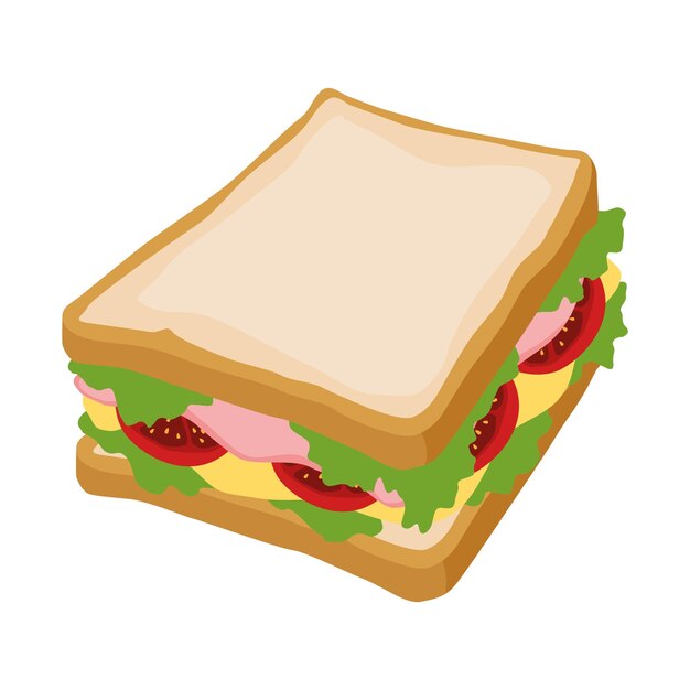 sandwich fast food icon design isolated