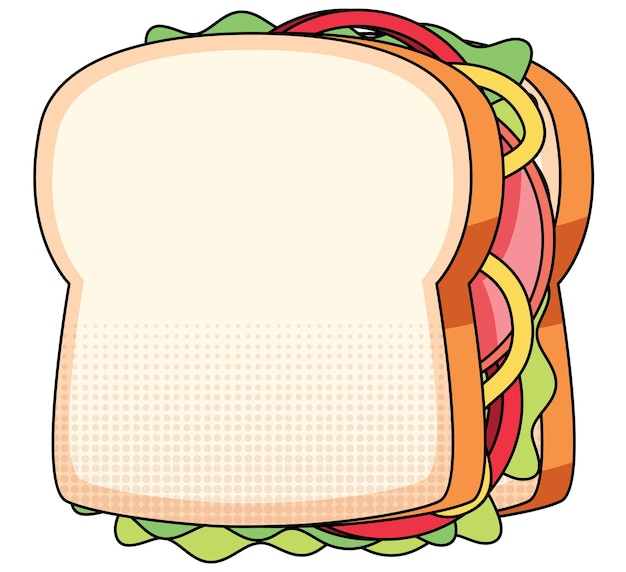 Бесплатное векторное изображение Сэндвич на белом фоне