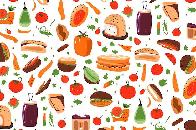 Sandwich vegetable pattern background