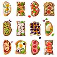 Free vector sandwiches cartoon set