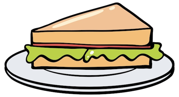 Vettore gratuito panini sul piatto bianco
