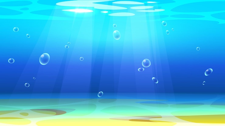 無料Vector 泡のある水層の下の砂の海底
