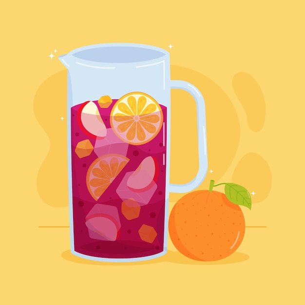 Vettore gratuito illustrazione di sangria in stile disegnato a mano