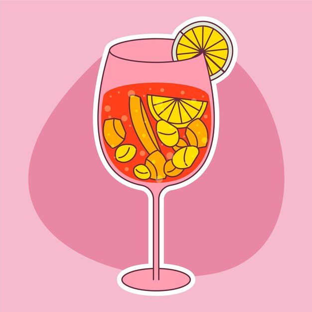 Sangria illustration in hand drawn style