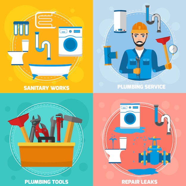 Free vector sanitary technician design concept