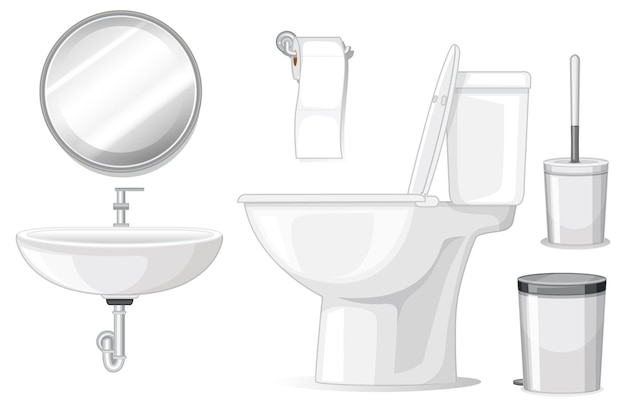 Free vector sanitary wares on white background