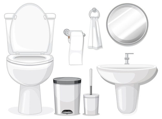 Sanitary wares on white background