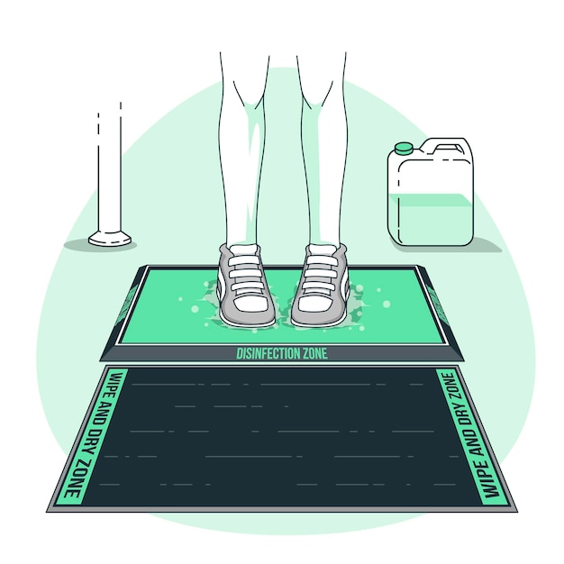 Free vector sanitizing mat concept illustration