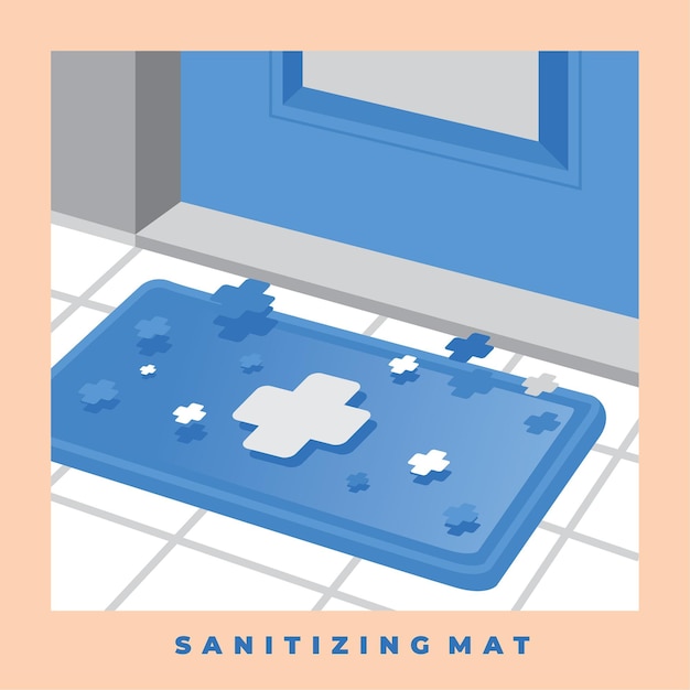 Free vector sanitizing mat concept