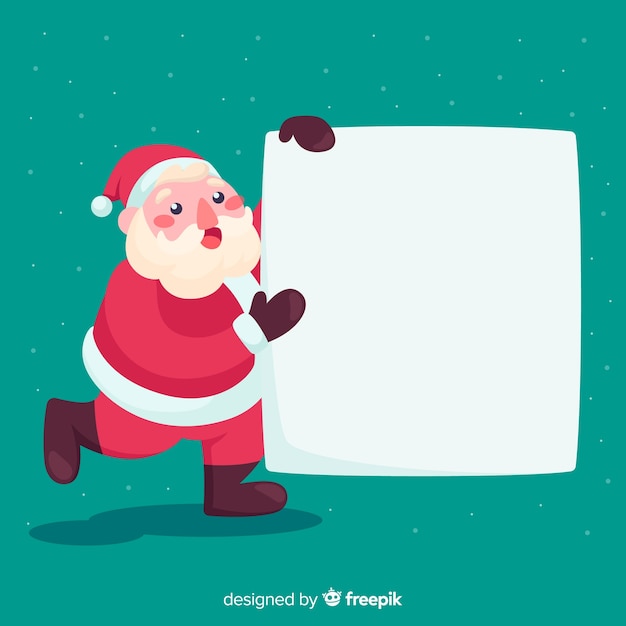 Free vector santa blank sign background