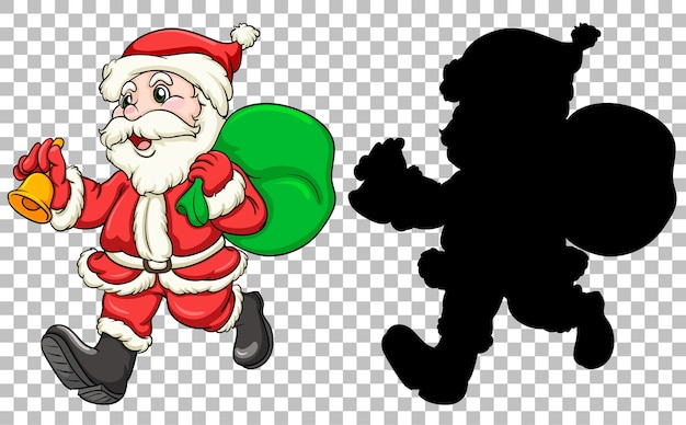 Free vector santa carrying gift bag