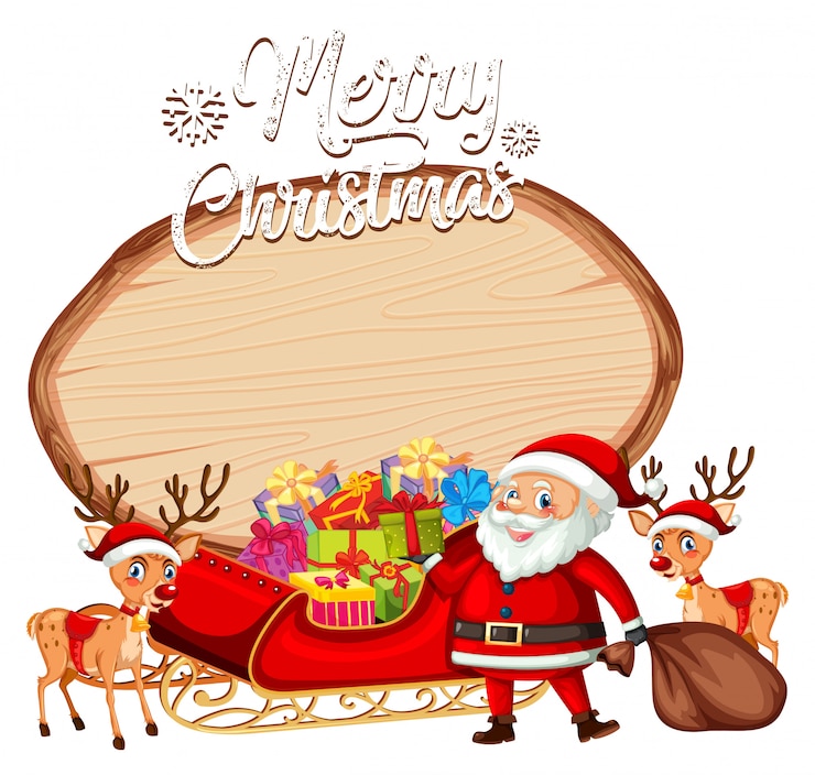 मुफ़्त वेक्टर a santa on christmas banner