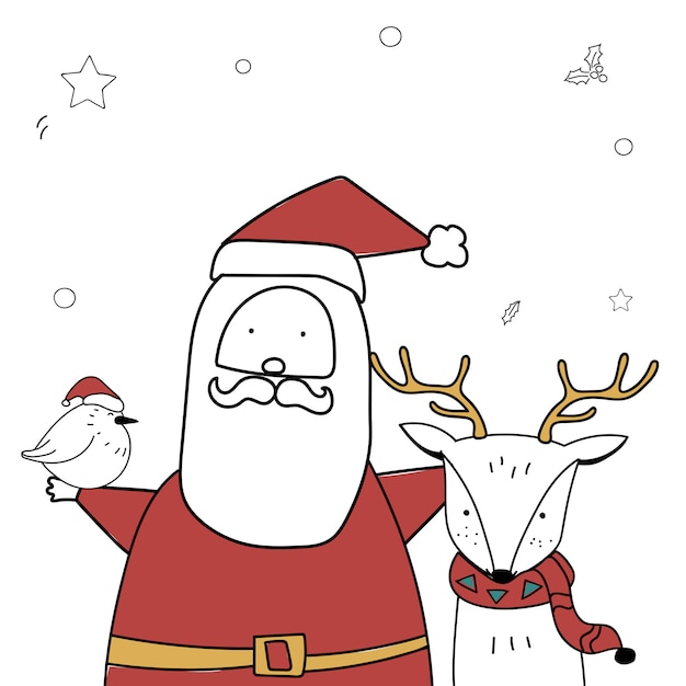 Бесплатное векторное изображение Рождественский подарок санта