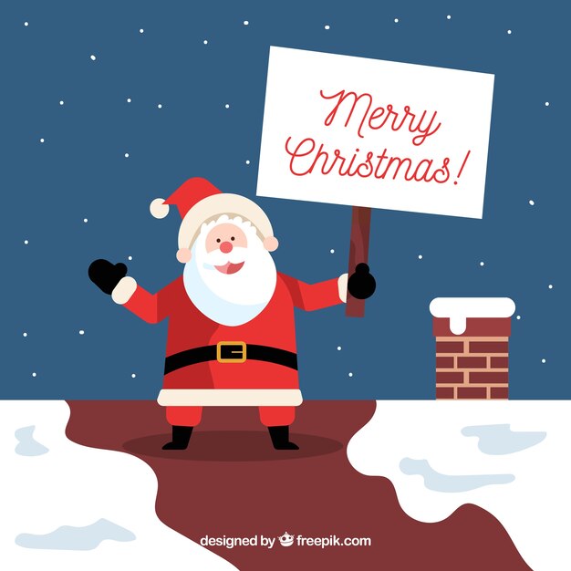 Santa claus background with happy christmas poster