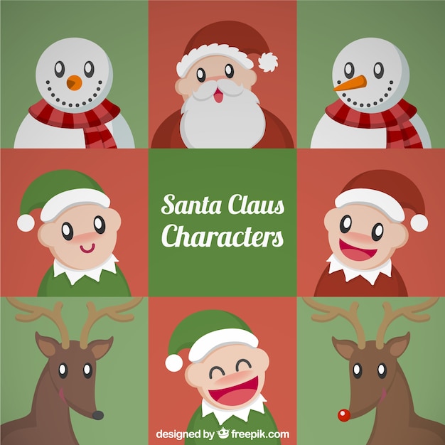 Free vector santa claus characters collection