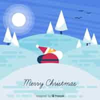 Free vector santa claus christmas background in flat design