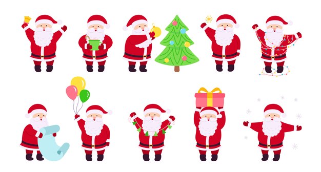 プレミアムベクター かわいいサンタ 雪だるま トナカイクリスマスギフトリスト イラストを読む
