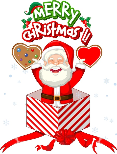 Free vector santa claus and christmas gift box