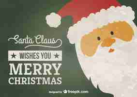 Free vector santa claus christmas greeting card