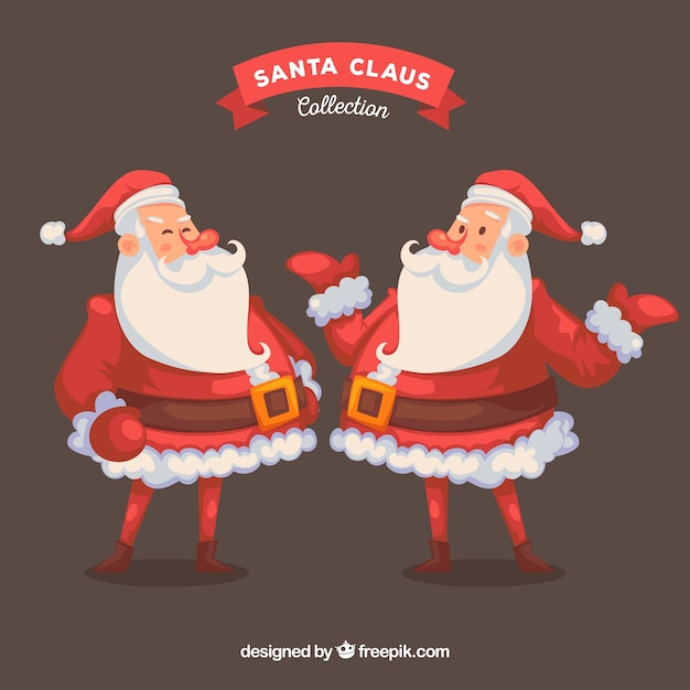 Free vector santa claus in different posture