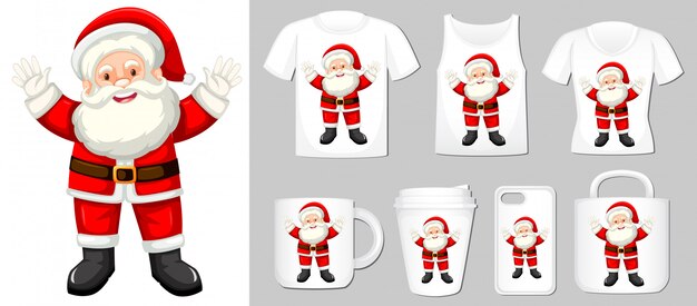 Santa Claus on different product templates