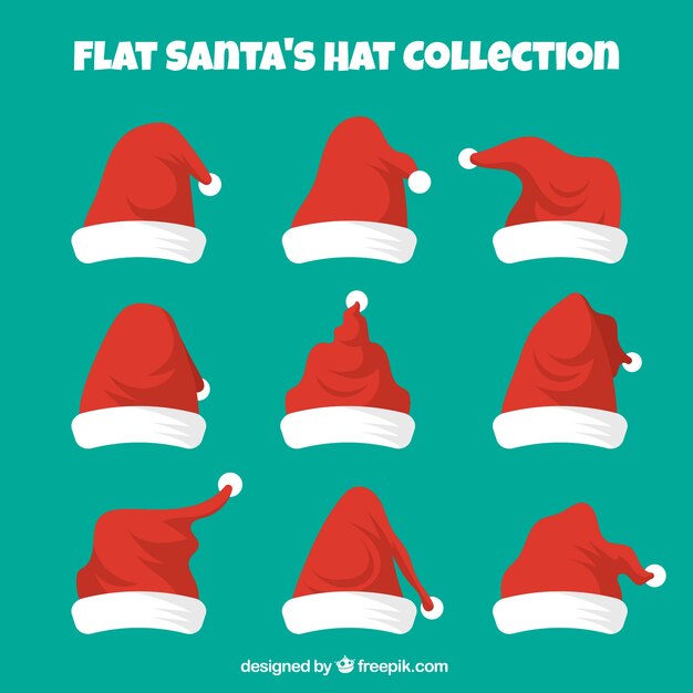 Free vector santa claus hat collection