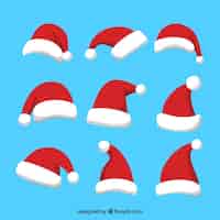 Free vector santa claus hat collection