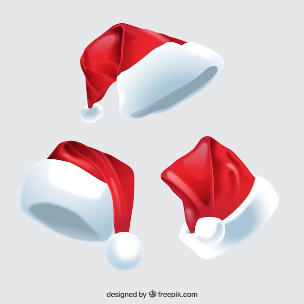 Free vector santa claus hat pack