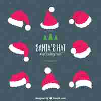 Free vector santa claus hat set