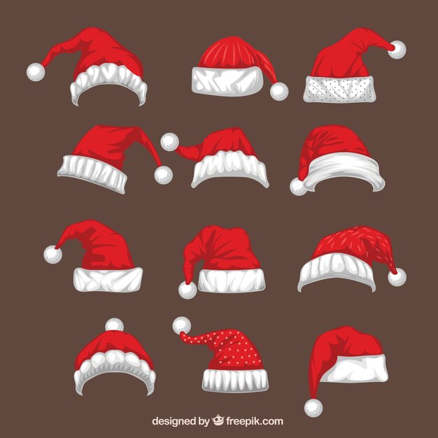 Santa claus hats set